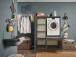 Waschmaschinenumbauschrank >LAUNDREEZY< in anthrazit - 117,5x162x67,5 (BxHxT)