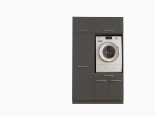 Waschmaschinenumbauschrank >LAUNDREEZY< in anthrazit - 117,5x200x67,5 (BxHxT)