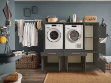 Waschmaschinenumbauschrank >LAUNDREEZY< in anthrazit - 185x162x67,5 (BxHxT)