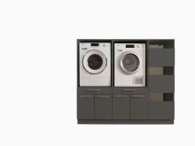 Waschmaschinenumbauschrank >LAUNDREEZY< in anthrazit - 185x162x67,5 (BxHxT)