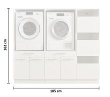Waschmaschinenumbauschrank >LAUNDREEZY< in anthrazit - 185x162x67,5 (BxHxT)