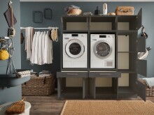 Waschmaschinenumbauschrank >LAUNDREEZY< in anthrazit - 185x200x67,5 (BxHxT)