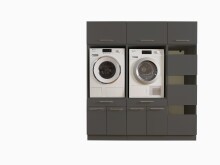 Waschmaschinenumbauschrank >LAUNDREEZY< in anthrazit - 185x200x67,5 (BxHxT)