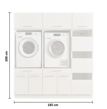 Waschmaschinenumbauschrank >LAUNDREEZY< in anthrazit - 185x200x67,5 (BxHxT)