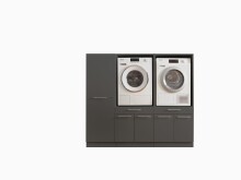 Waschmaschinenumbauschrank >LAUNDREEZY< in anthrazit - 185x162x67,5 (BxHxT)