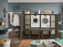 Waschmaschinenumbauschrank >LAUNDREEZY< in anthrazit - 235x162x67,5 (BxHxT)