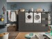 Waschmaschinenumbauschrank >LAUNDREEZY< in anthrazit - 235x162x67,5 (BxHxT)