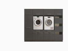 Waschmaschinenumbauschrank >LAUNDREEZY< in anthrazit - 235x200x67,5 (BxHxT)