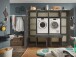 Waschmaschinenumbauschrank >LAUNDREEZY< in anthrazit - 235x200x67,5 (BxHxT)