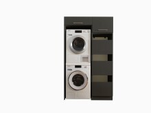 Waschmaschinenumbauschrank >LAUNDREEZY< in anthrazit - 117,5x200x67,5 (BxHxT)