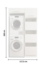 Waschmaschinenumbauschrank >LAUNDREEZY< in anthrazit - 117,5x200x67,5 (BxHxT)