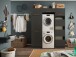 Waschmaschinenumbauschrank >LAUNDREEZY< in anthrazit - 167,5x200x67,5 (BxHxT)