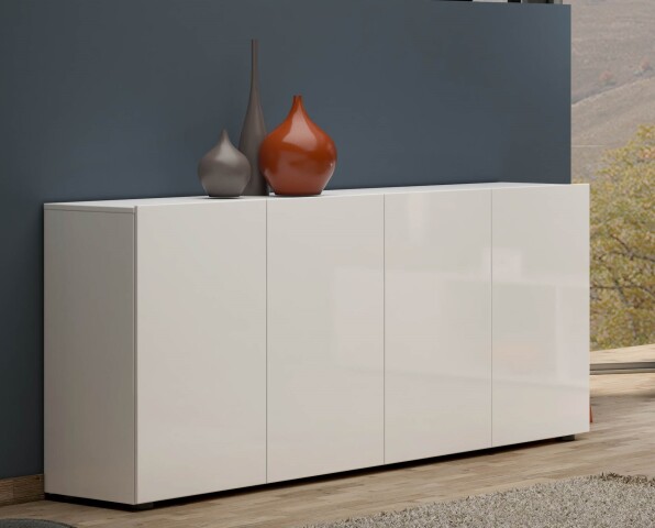 Sideboard >Mister< in weiss, Lack Hochglanz - 180x80x38cm (BxHxT)