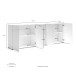 Sideboard >Mister< in weiss, Lack Hochglanz - 225x80x38cm (BxHxT)