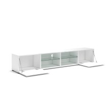 Lowboard >Mister< in weiss, Lack Hochglanz - 225x40x38cm (BxHxT)