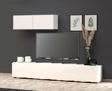 Hängeschrank >Mister< in weiss, Lack Hochglanz - 113x38x30cm (BxHxT)