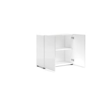 Sideboard >Mister< in weiss, Lack Hochglanz - 90x80x38cm (BxHxT)