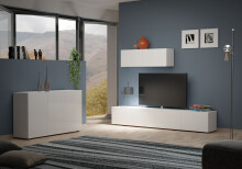 Sideboard >Mister< in weiss, Lack Hochglanz - 135x80x38cm (BxHxT)