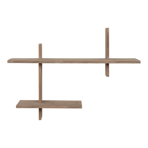 Wandregal >Ovada< in Hellbraun, Massivholz - 54x58x15cm (BxHxT)