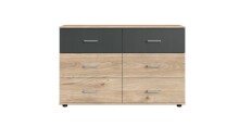 Schubkastenkommode >ANGIE< in HICKORY OAK + GRAPHIT...