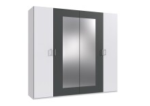 Komplettschlafzimmer >ANGIE< in WEISS + GRAPHIT -...