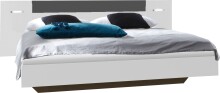 Bettanlage >ANGIE< in WEISS + GRAPHIT - 261x81x210cm (BxHxT)