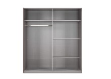 Komplettschlafzimmer >ANGIE< in WEISS + GRAPHIT - 519x208x210cm (BxHxT)