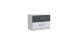Nachtschrank >ANGIE< in WEISS + GRAPHIT - 52x40x38cm (BxHxT)