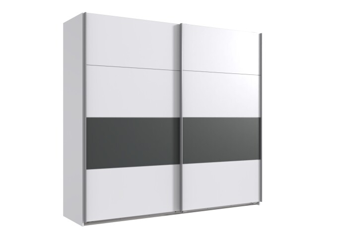 Kleiderschrank >ANGIE< in WEISS + GRAPHIT - 270x208x65cm (BxHxT)