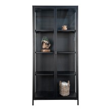 Standvitrine >Brisbane< in Schwarz, Metall - 80x175x35cm (BxHxT)