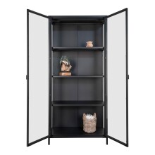 Standvitrine >Brisbane< in Schwarz, Metall - 80x175x35cm (BxHxT)