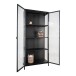 Standvitrine >Brisbane< in Schwarz, Metall - 80x175x35cm (BxHxT)