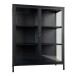 Standvitrine >Brisbane< in Schwarz, Metall - 80x101,5x40cm (BxHxT)