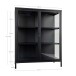 Standvitrine >Brisbane< in Schwarz, Metall - 80x101,5x40cm (BxHxT)