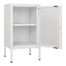 Beistellschrank >Dalby< in Weiss, Metall - 38x70x35cm (BxHxT)