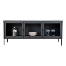 TV-Bank >Brisbane< in Schwarz, Metall - 130x55x40cm...