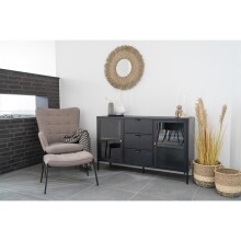 Sideboard >Dalby< in Schwarz, Metall - 140x85x40cm (BxHxT)