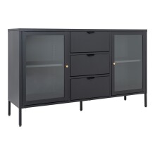 Sideboard >Dalby< in Schwarz, Metall - 140x85x40cm (BxHxT)