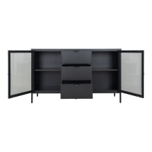 Sideboard >Dalby< in Schwarz, Metall - 140x85x40cm (BxHxT)