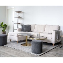 Couchtisch >Venezia< in Messing, Glas - 70x40x70cm (BxHxT)