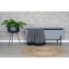 Truhenbank >Watford< in Hellgrau, Stoff - 95x46x36,5cm (BxHxT)