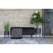 Truhenbank >Watford< in Schwarz, Stoff - 95x46x36,5cm (BxHxT)
