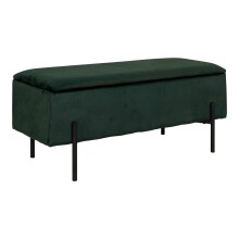 Truhenbank >Watford< in Grün, Stoff - 95x46x36,5cm (BxHxT)