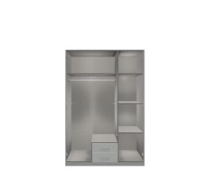 Drehtürenschrank >LUEBECK< graphit / Artisan Lammelen-Dekor - 135x199x58cm (B/H/T)