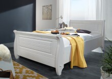 Bett >SZ-0132< in weiß - 107x99x223 (BxHxT)