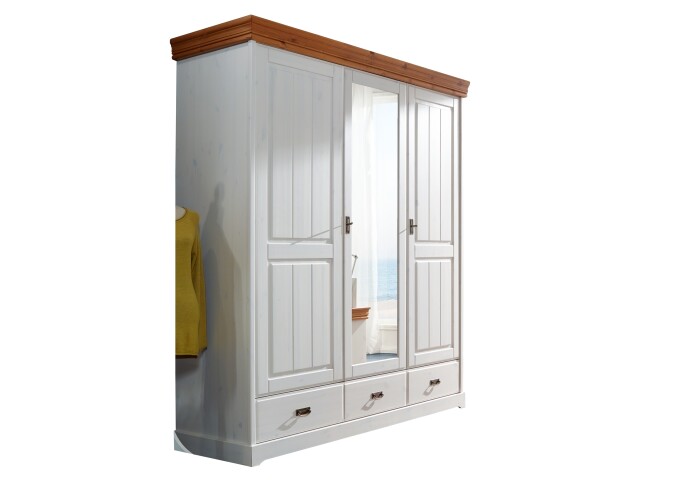 Kleiderschrank >SZ-0132< in weiß - 192x217x58 (BxHxT)
