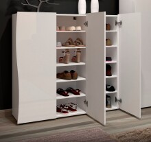 Schuhschrank >KISS< in weiß, Holzwerkstoff -...