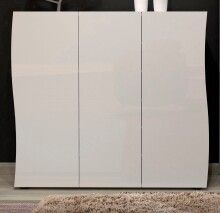 Schuhschrank >KISS< in weiß, Holzwerkstoff - 126,8x115x34cm (BxHxT)