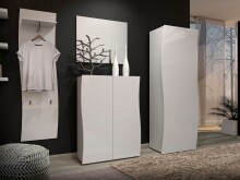 Garderobenschrank >KISS< in weiß, Holzwerkstoff - 70x190x42cm (BxHxT)