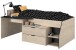 Hochbett >Milky 2< in Schwarz/Eiche - 203x135x90cm (LxBxH)